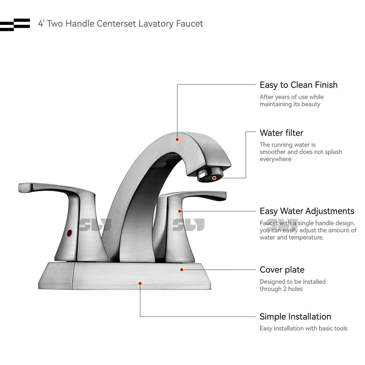 SLY Two Handle 4 Inch Peerless Bathroom Faucet Buy bathroom faucets